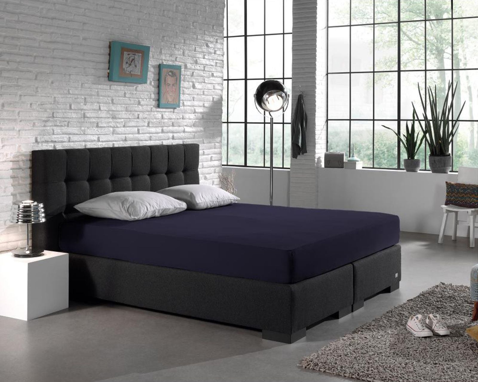 NordDream Jersey muotoonommeltu lakana navy 140x200/220 cm