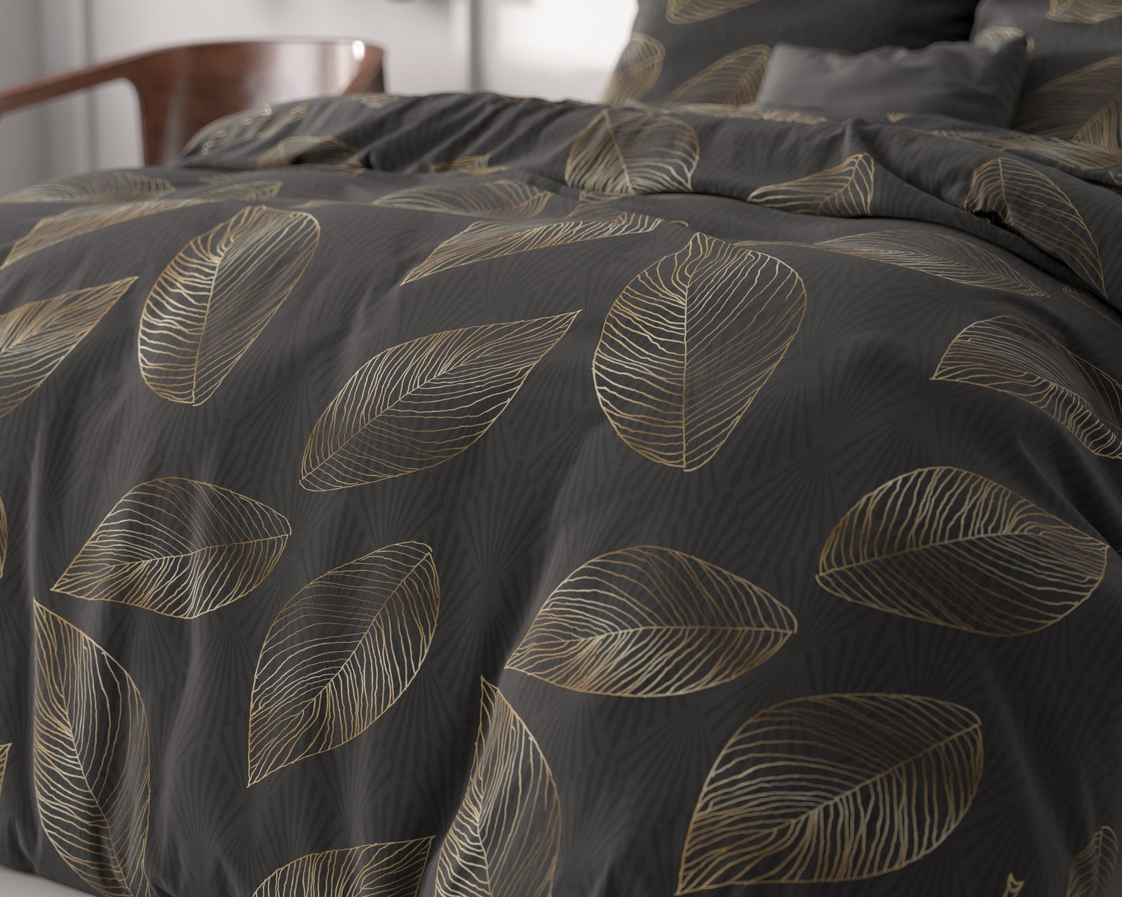 NordDream Classy Golden Leaf pussilakana antrasiitti 240x220