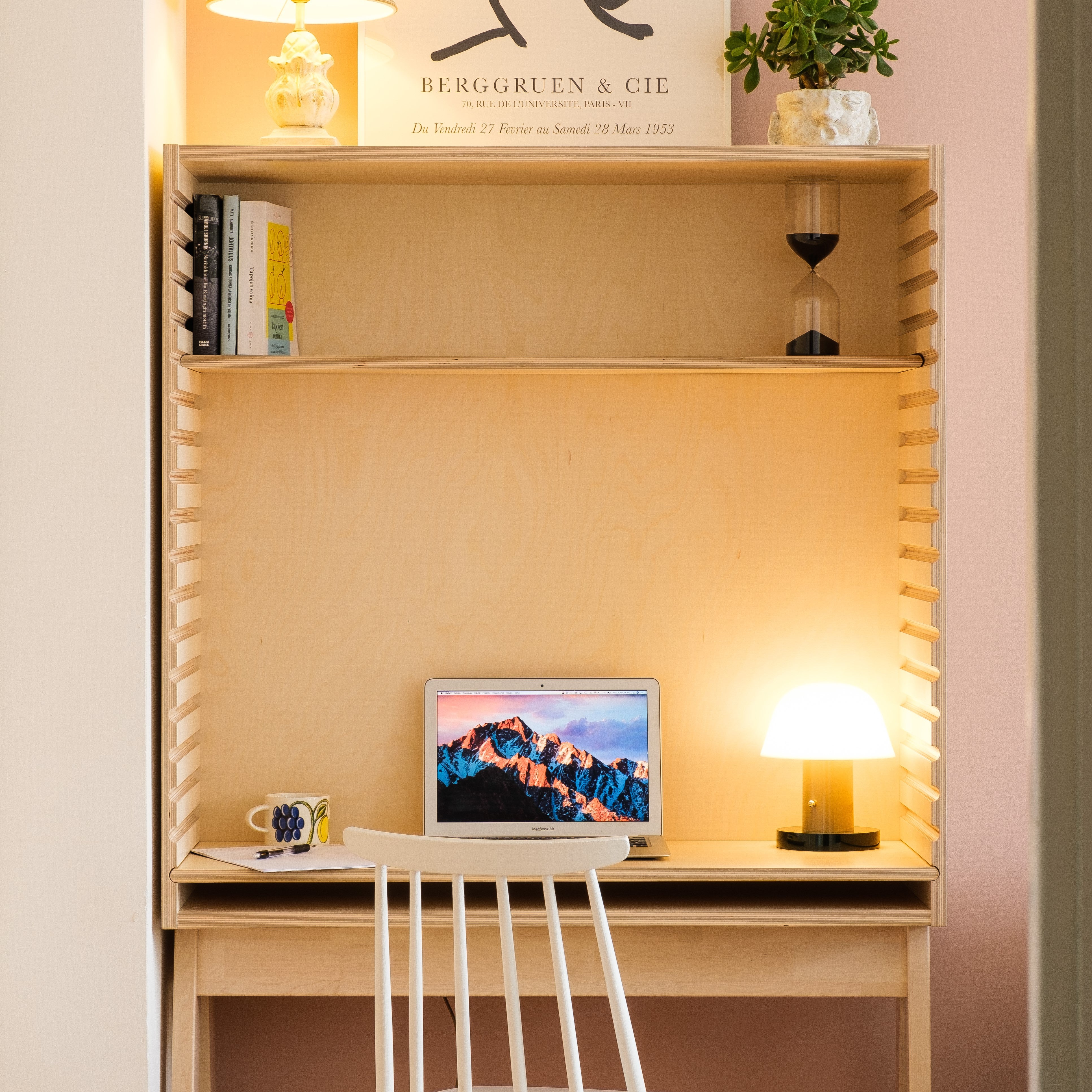 Hima Frame säädettävä työpiste Natural Birch koivu