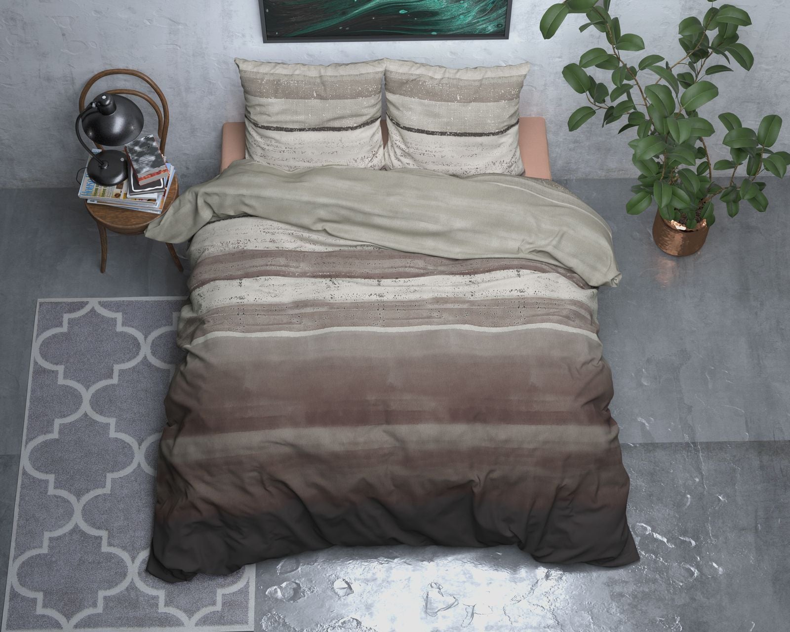 NordDream Flanel Marcus Taupe pussilakana 140x220
