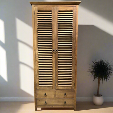Sasus Vita kaappi kierrätystiikki 86x43x200 cm säleovet