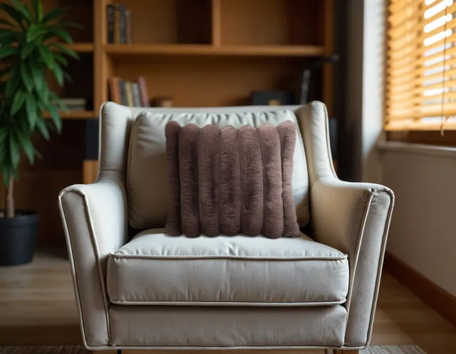 NordDream Rib Rabbit Fur koristetyyny 50x50 taupe