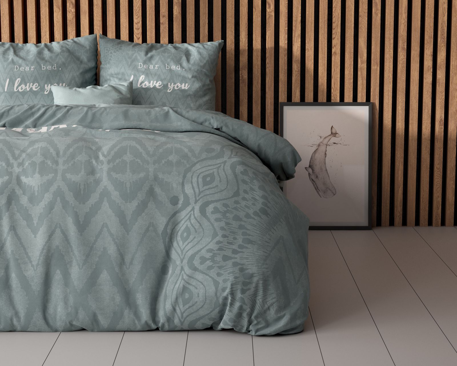 NordDream Essentials I Love Bed pussilakana vihreä mikro