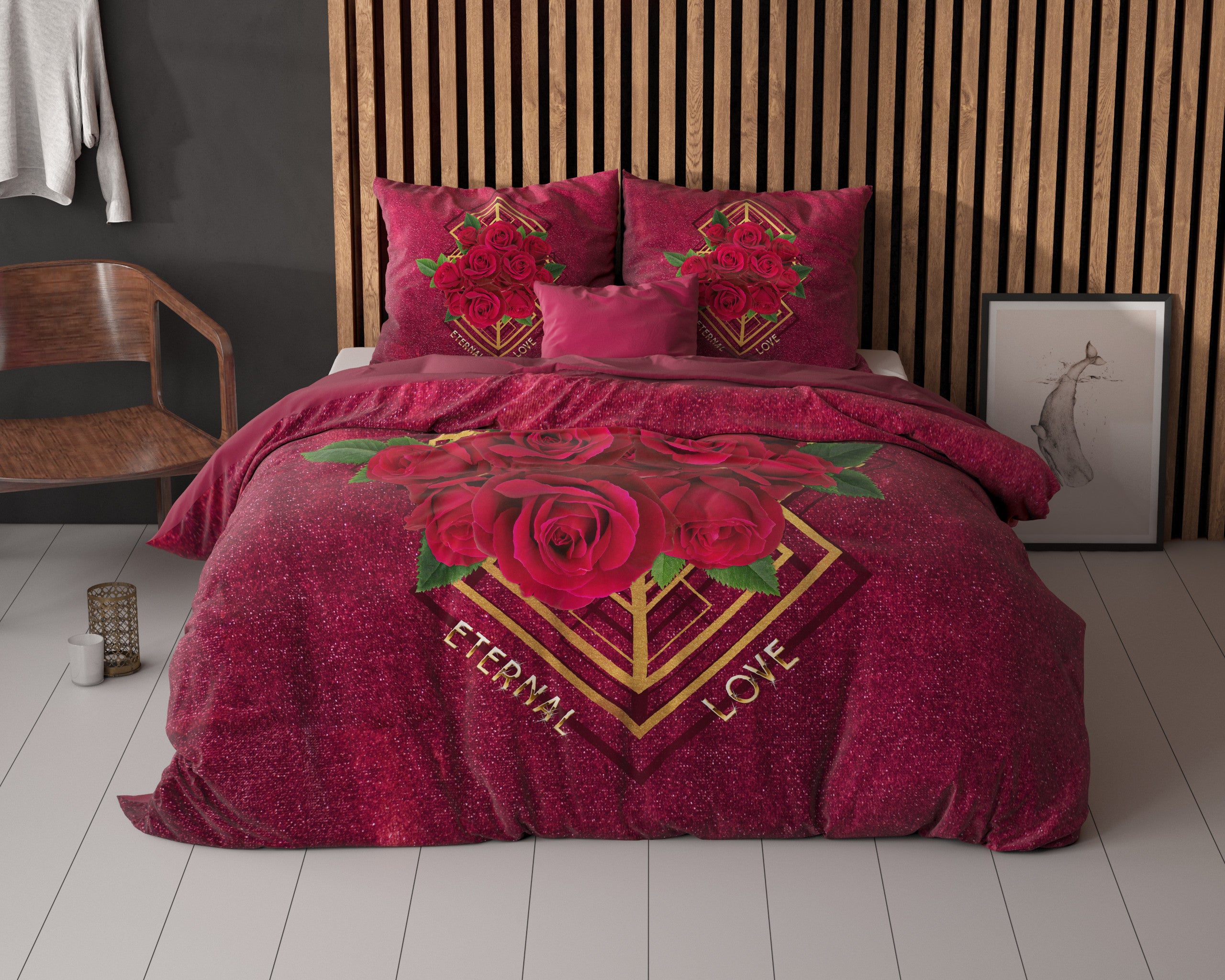 NordDream Essentials Eternal Love pussilakana 200x200/220 punainen