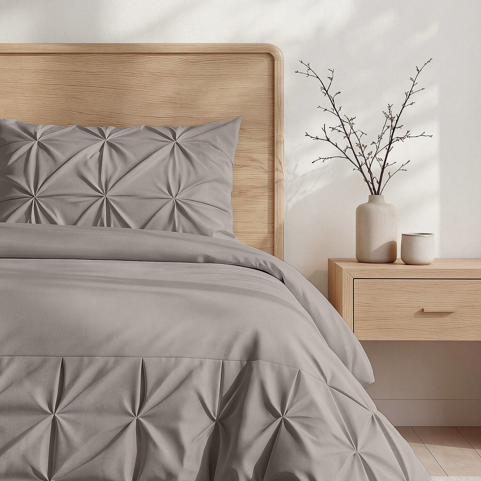 NordSleeps NordDream Fresh Border Pintuck pussilakana taupe mikrokuitu