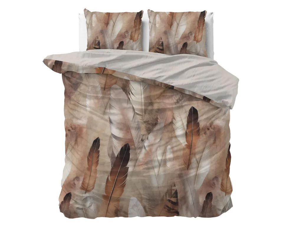 NordDream Wild Feathura pussilakana taupe 240x200/220 satiini