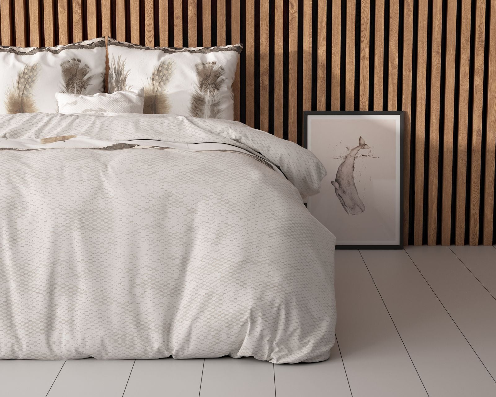NordDream Elegance Feathers 3 pussilakana 140x220 harmaa