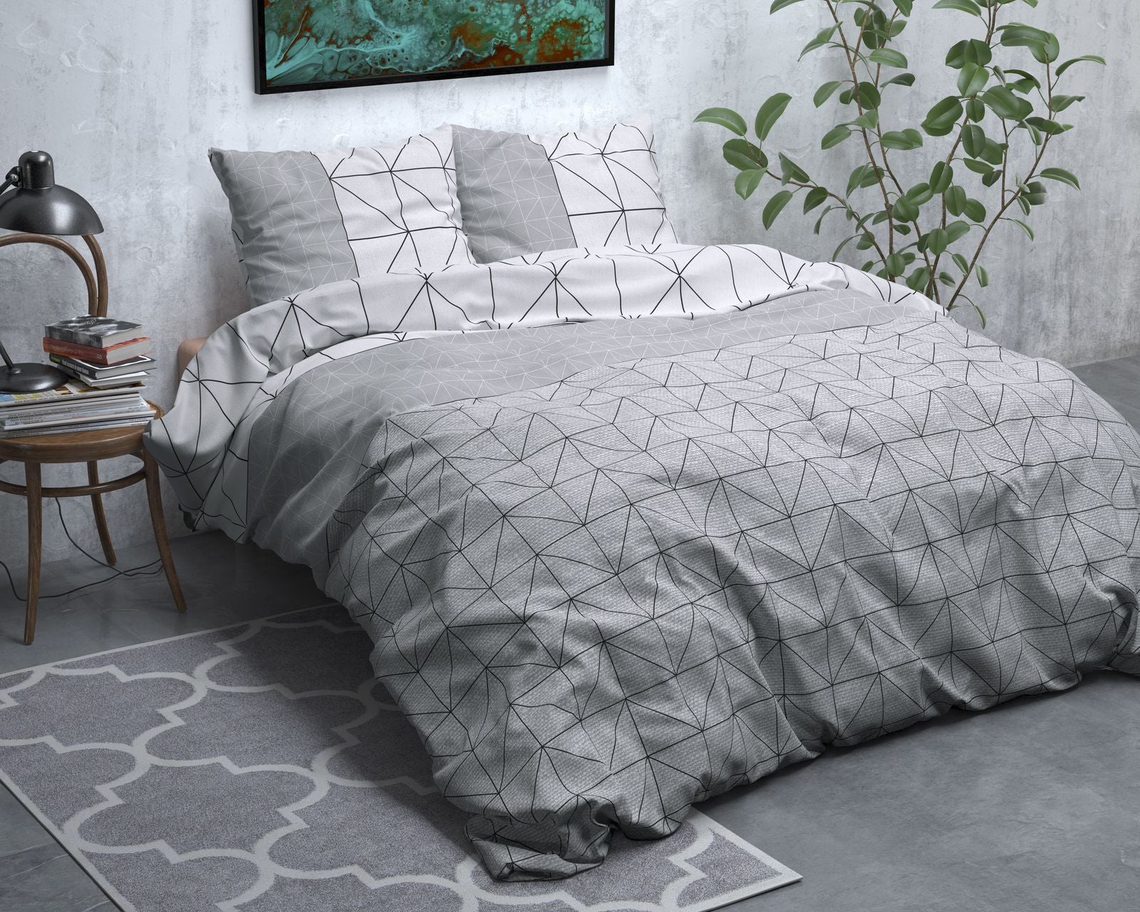 NordDream Flanel Gino pussilakana 140x200 harmaa lämmin