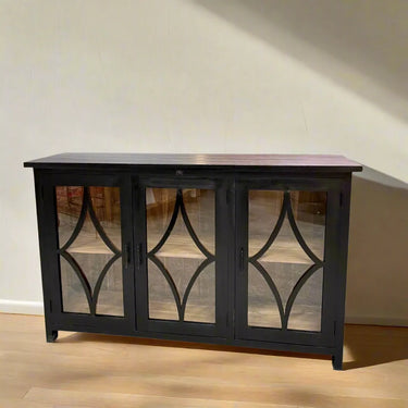 Sasus Verona vitriinisenkki 150 cm musta tiikki