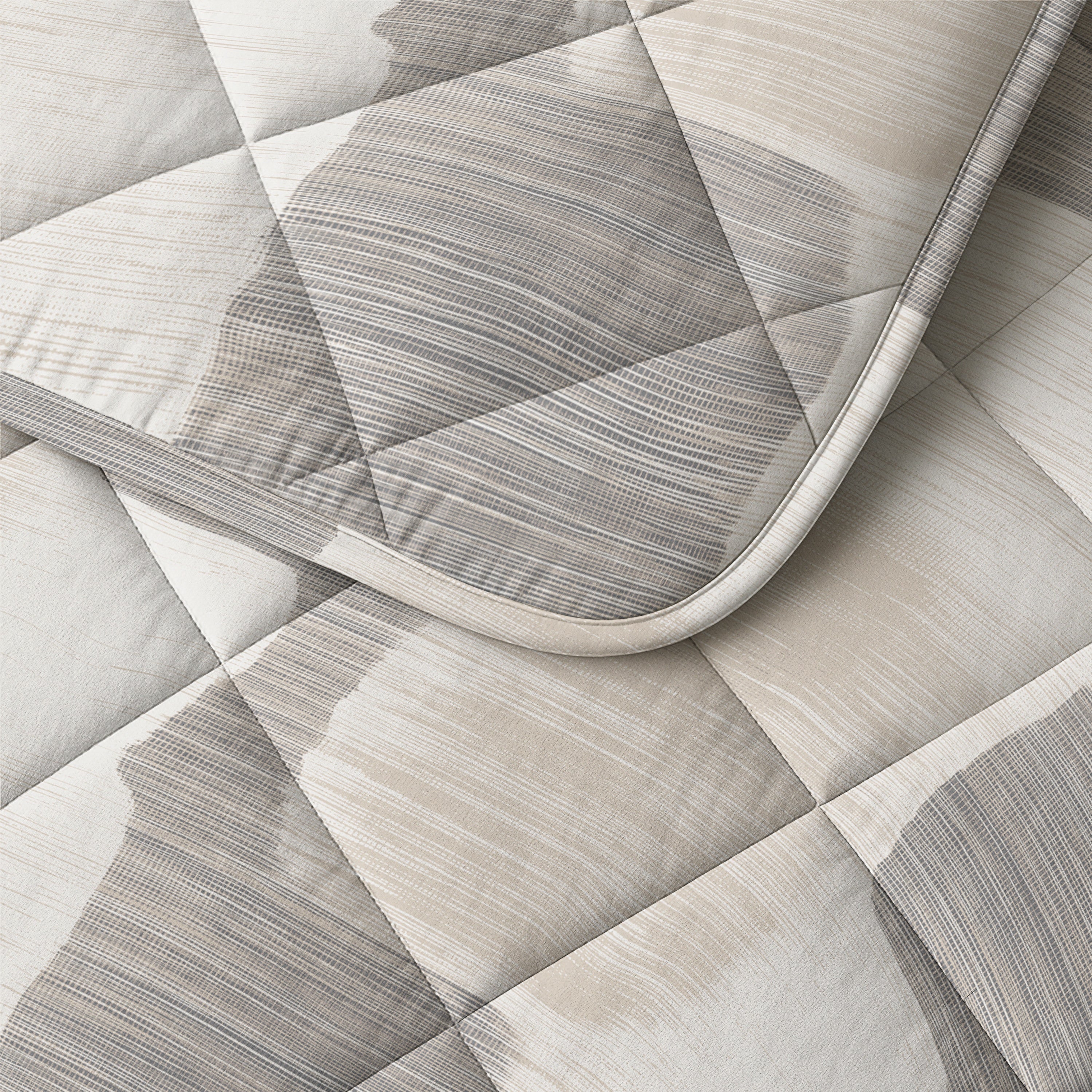 NordDream Lazy Checkered peitto beige-harmaa 200x220 ruutu