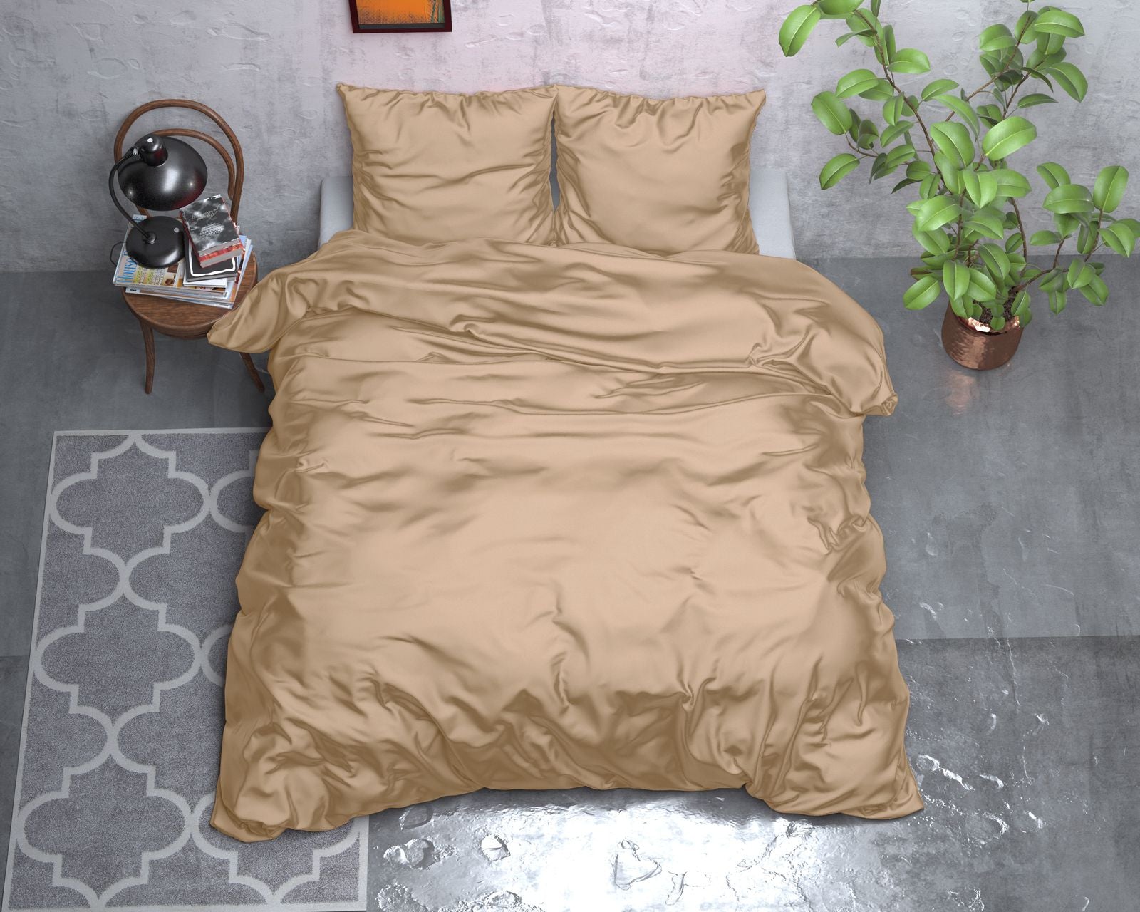 NordSleeps Beauty Skin Care pussilakana 240x220 taupe satiini