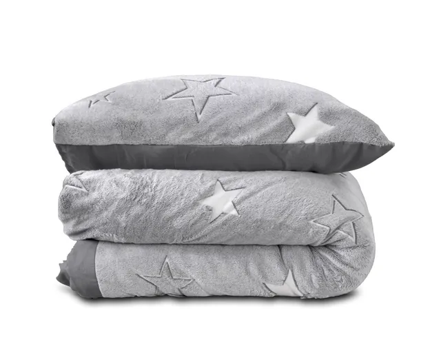 NordDream Kids Glow in the Dark Stars pussilakana 140x220 hohtava harmaa