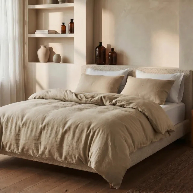 NordDream Stone Washed Zand pussilakana 200x200/220 puuvilla