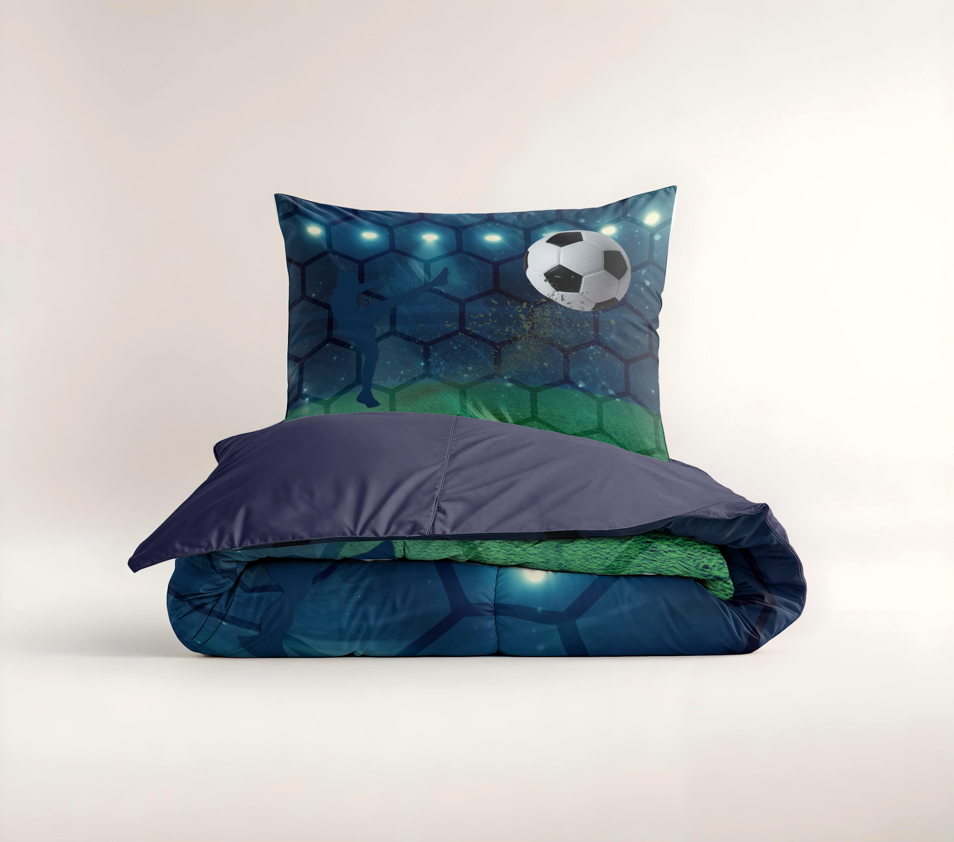 NordDream Kids Live Football pussilakanasetti sininen 140x220 cm