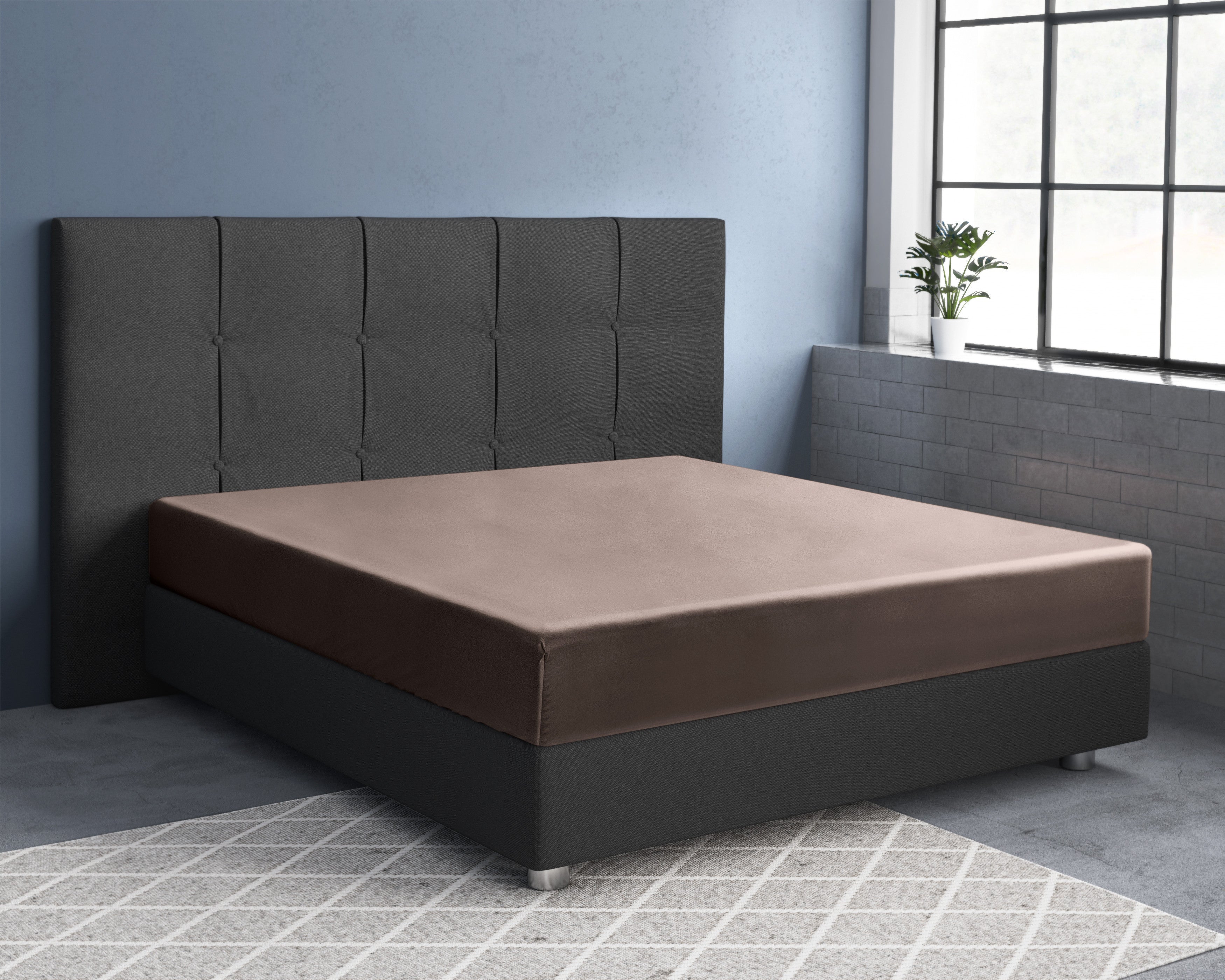 NordDream satiinialuslakana taupe 2 kpl 30 cm