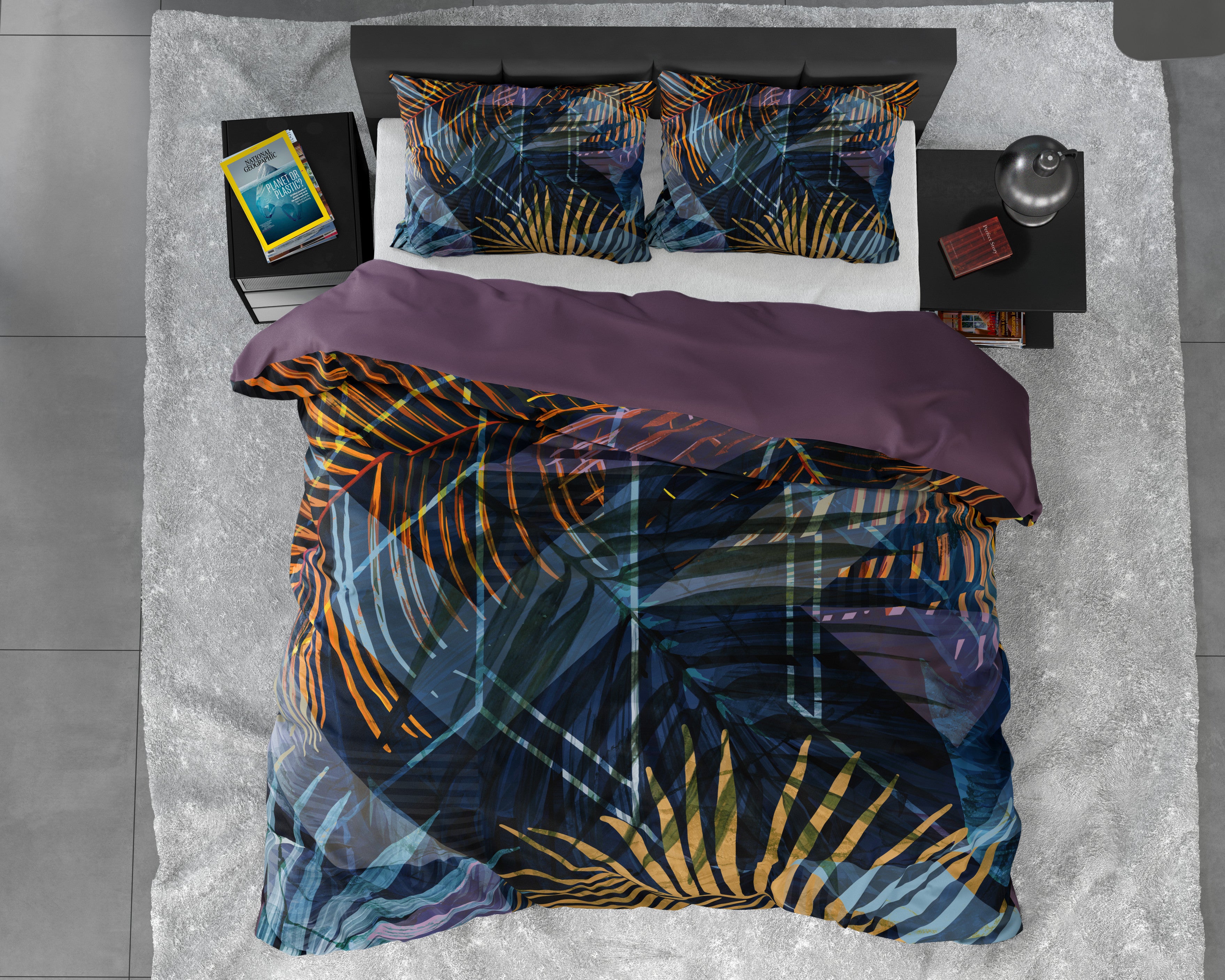 NordDream Wild Satijn Marina Navy pussilakana 140x200 satiini