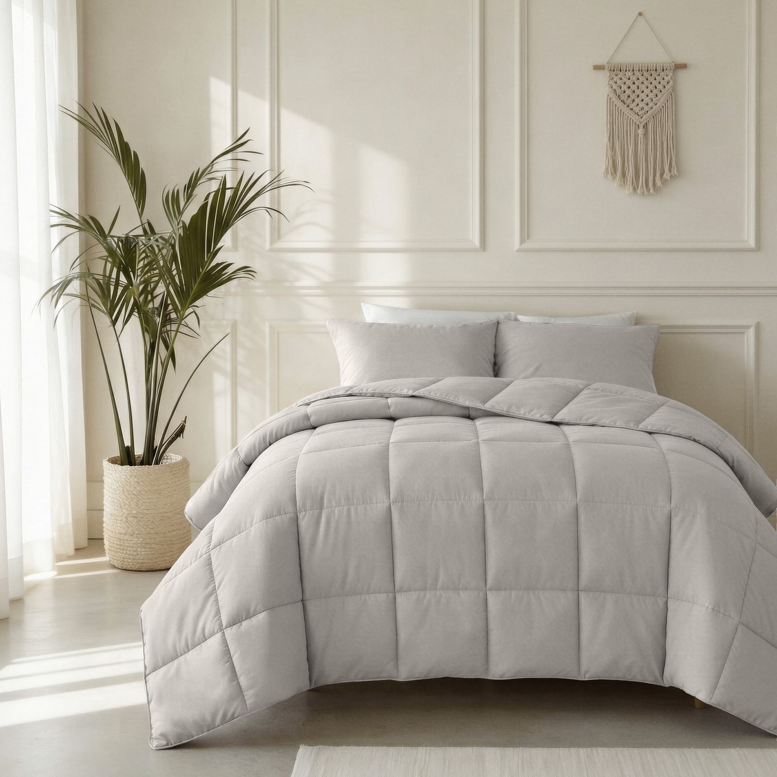 NordDream Lazy Percale peitto taupe pussilakanaton 220 cm