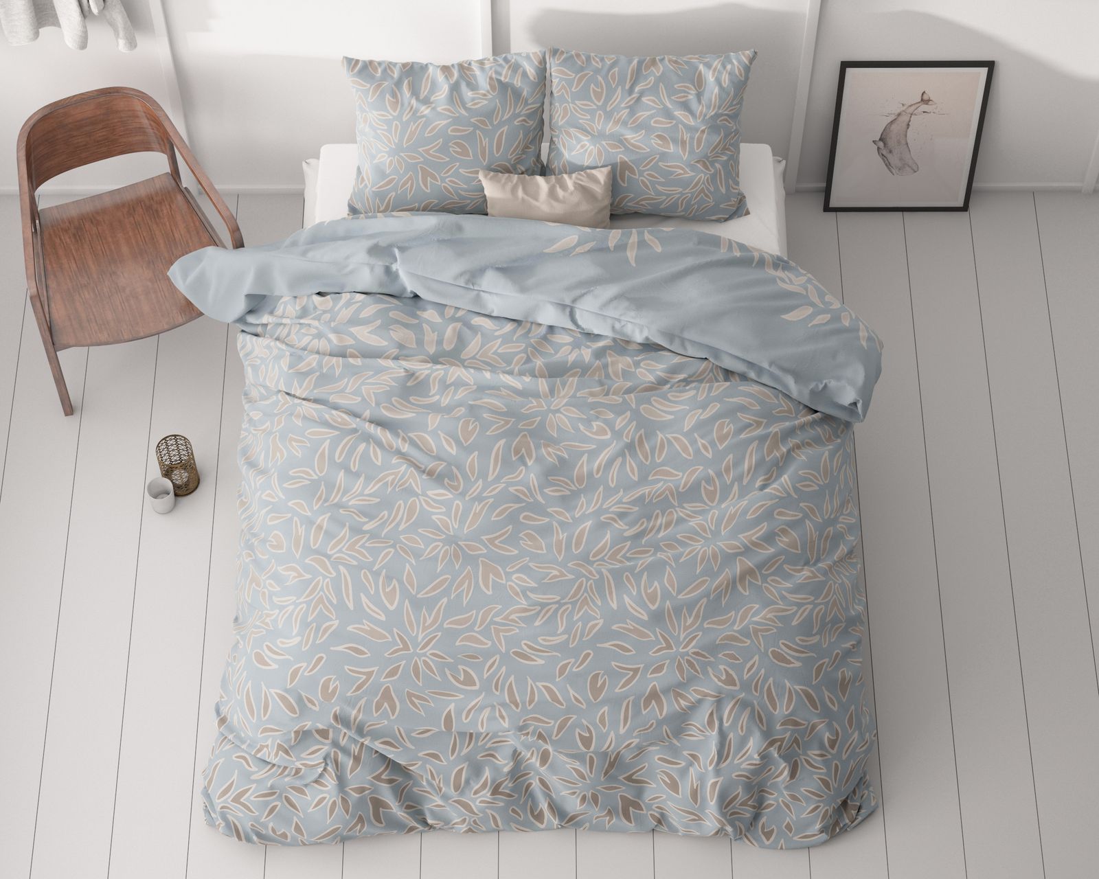 NordDream Belia pussilakana sininen 200x220 mikrokuitu