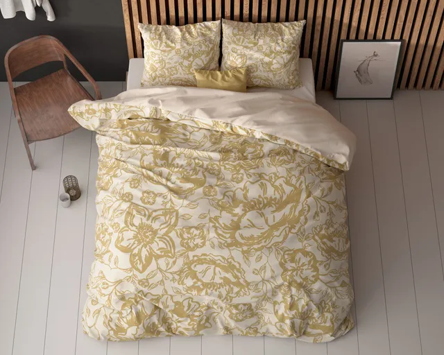 NordDream Essentials Tela pussilakanasetti kulta 140x200 mikrokuitu