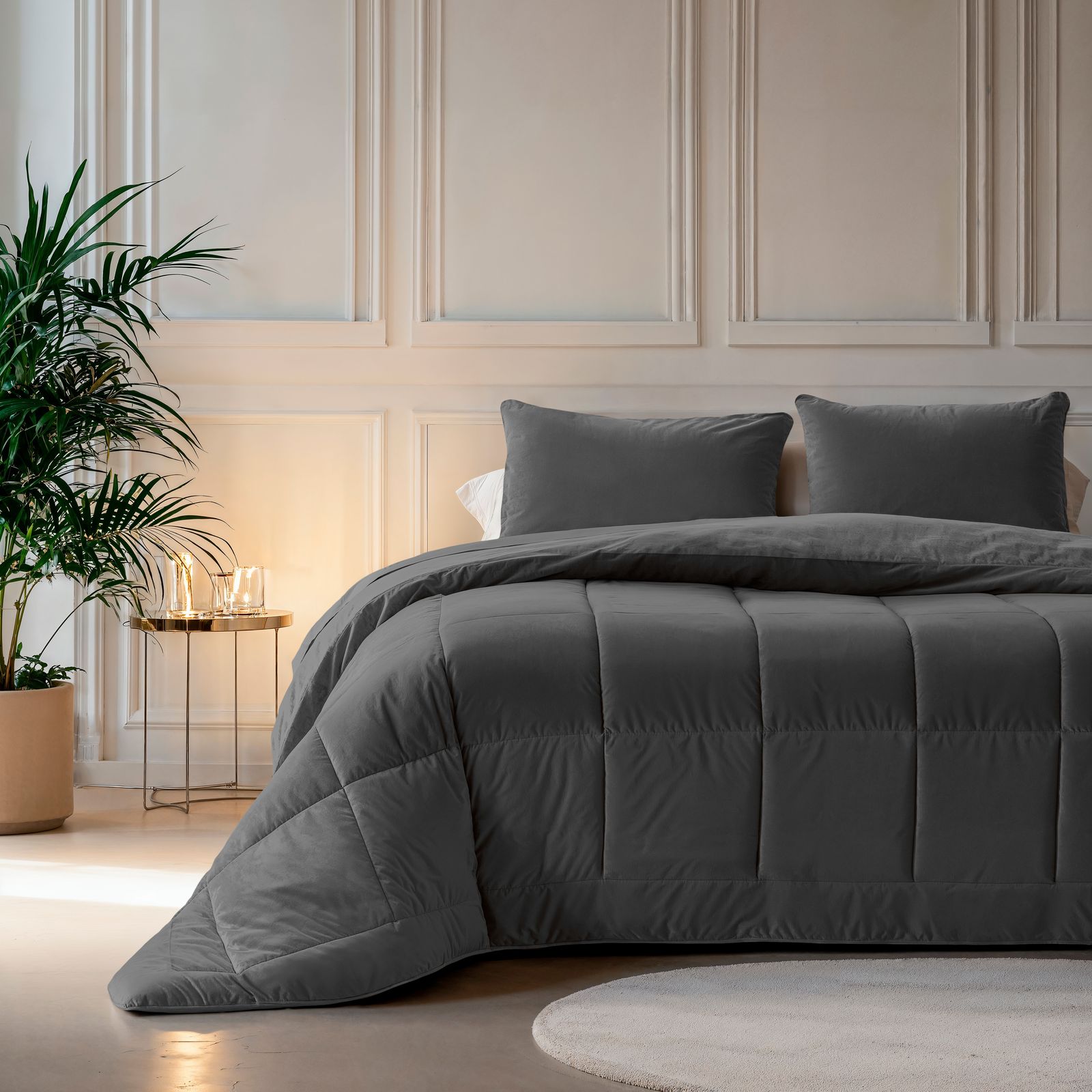 NordDream Lazy Velvet peitto ilman pussilakanaa 240x200 antrasiitti