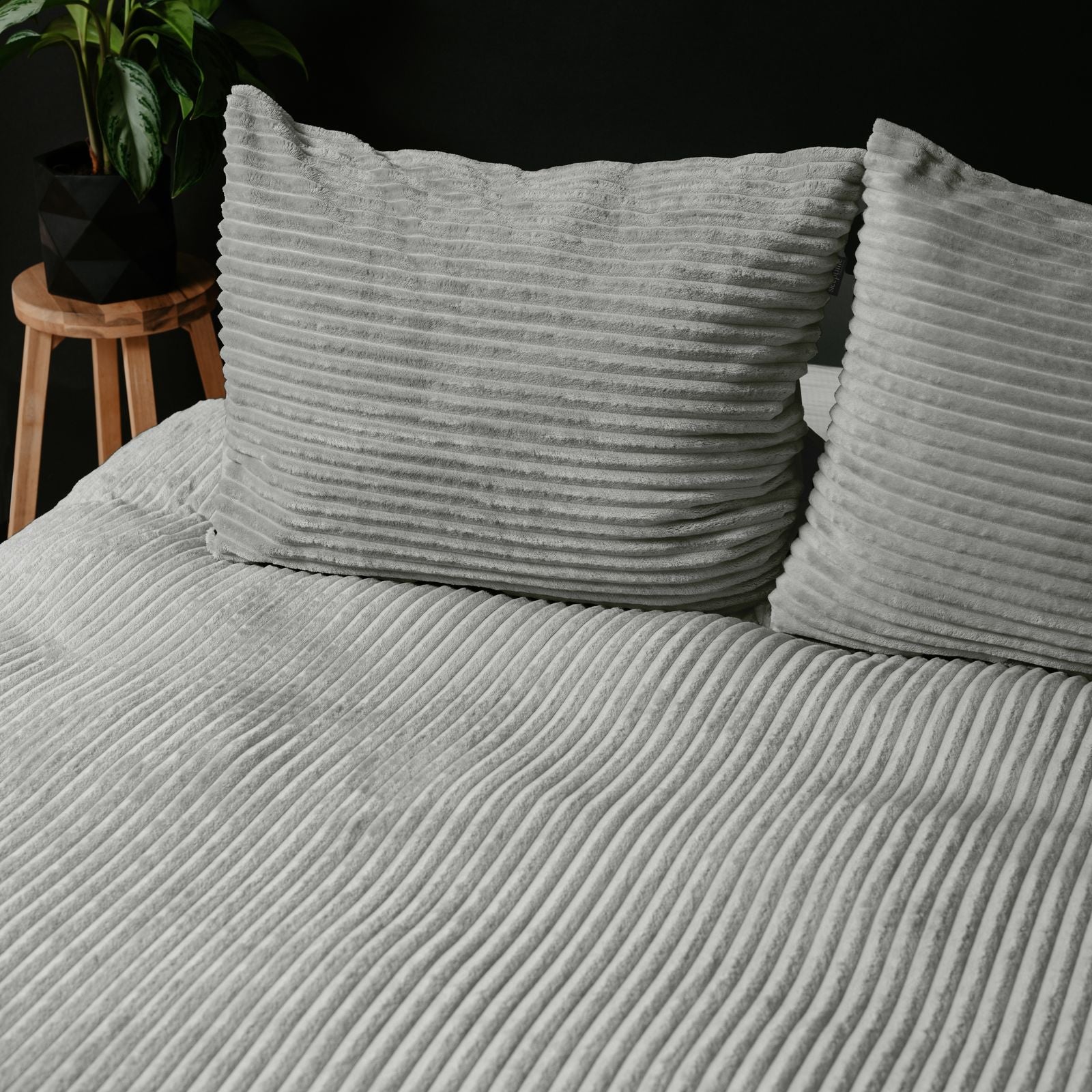 NordDream Teddy Rib pussilakana harmaa 200x200/220 cm 260gsm