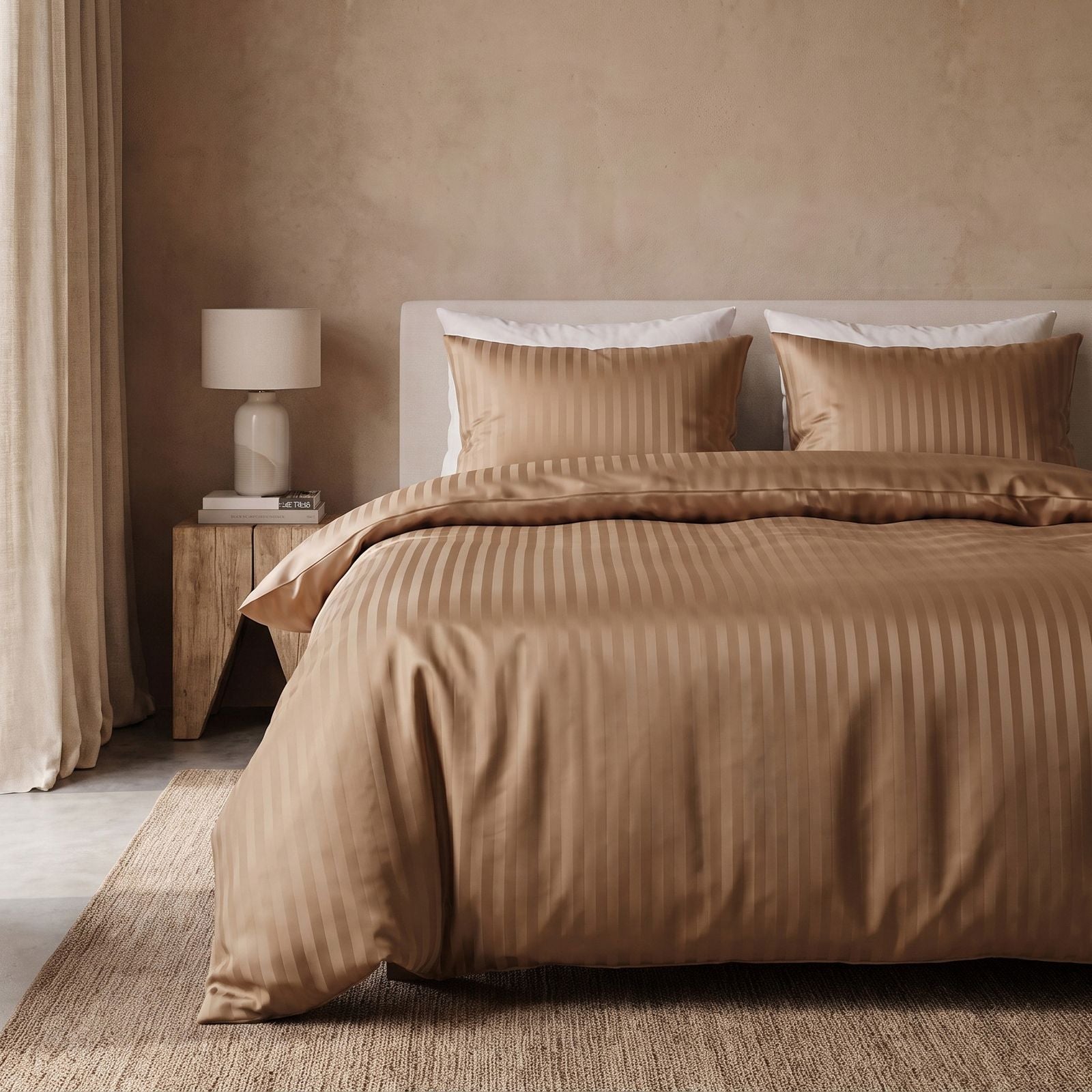 NordDream Hotel Dallas pussilakanasetti taupe 240x200/220 kohokuvio