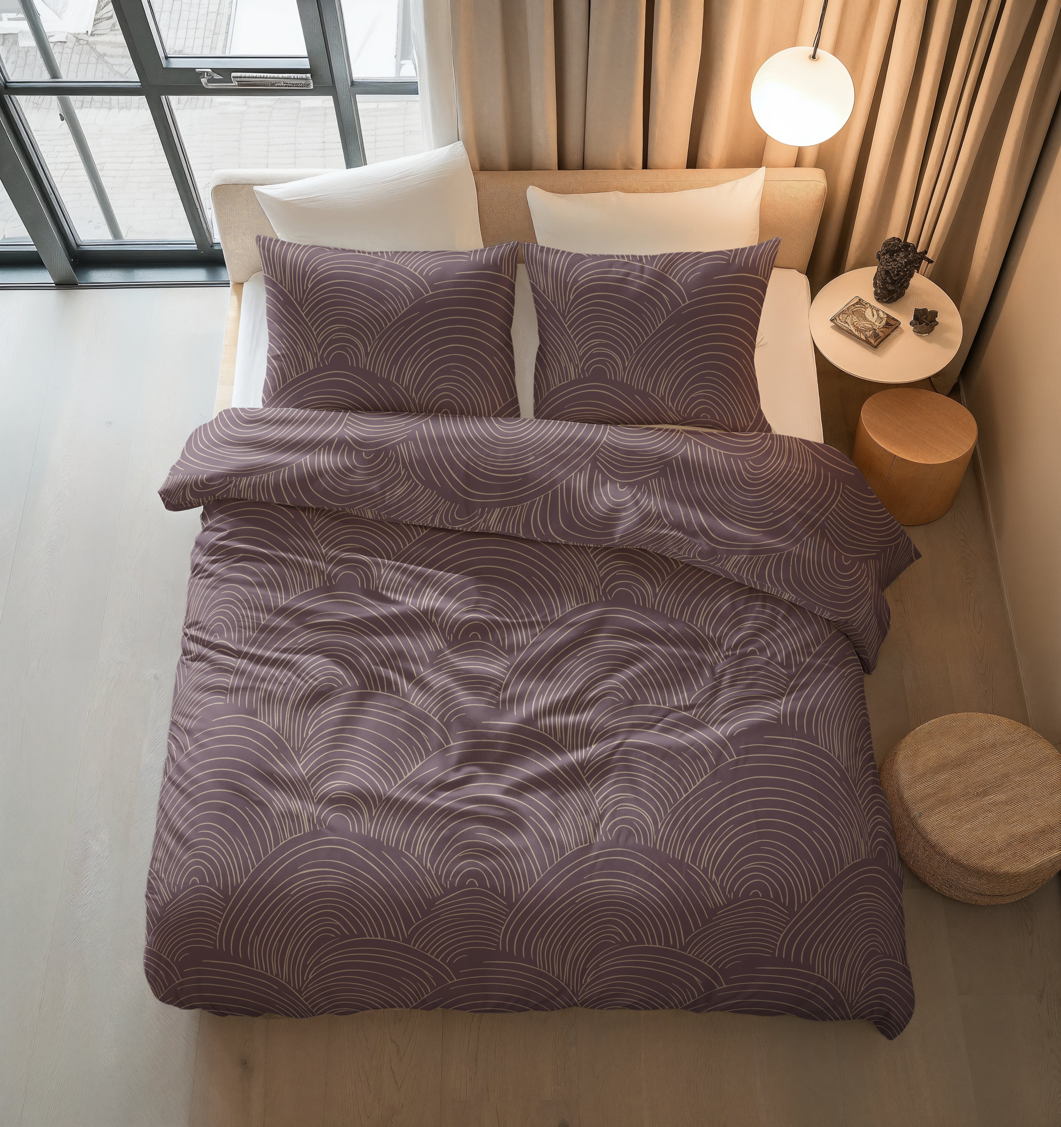 NordDream Pure Dreamscape Paars pussilakana 140x200/220 puuvilla