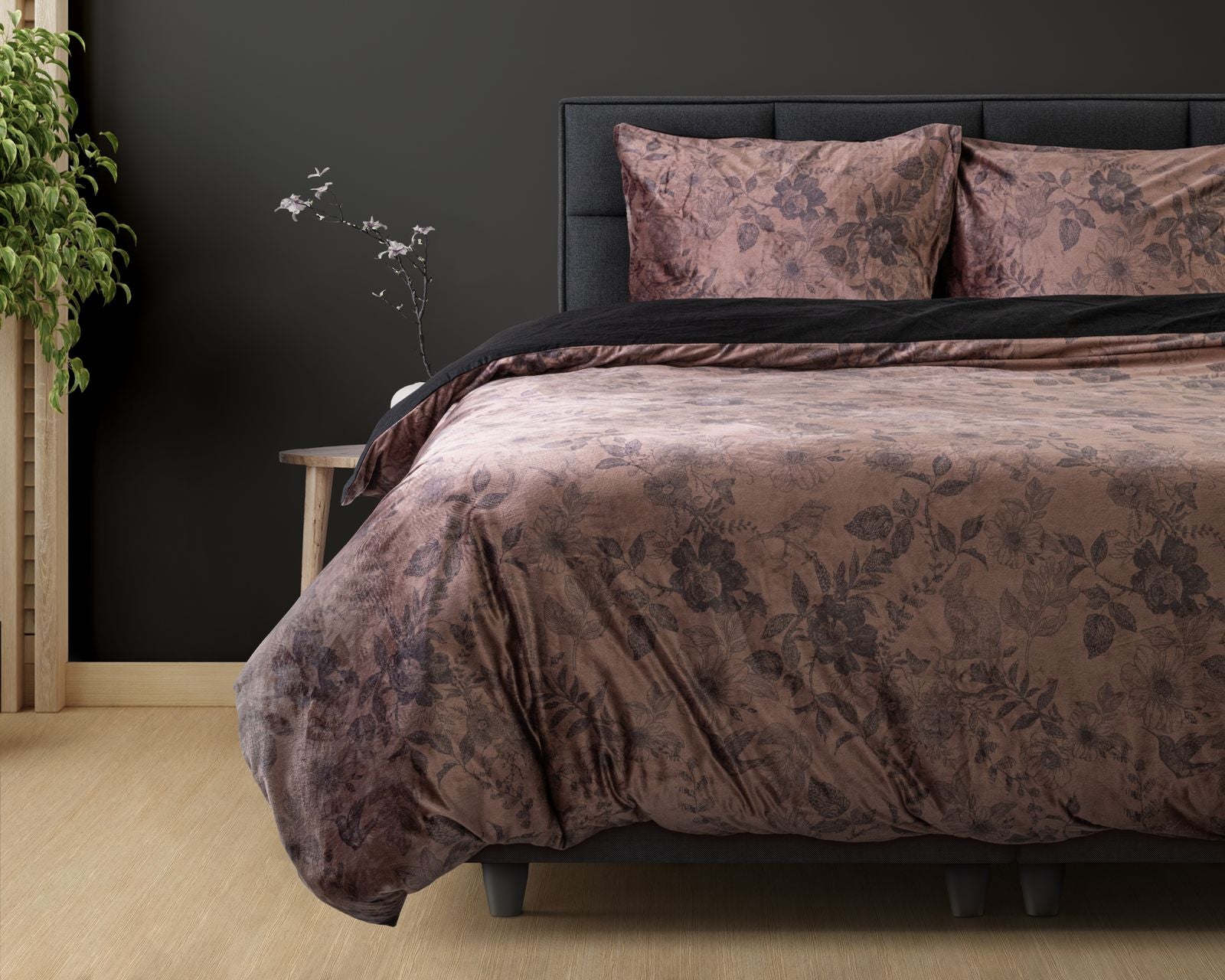 NordDream Signature Velvet Jonas pussilakana ruskea sametti