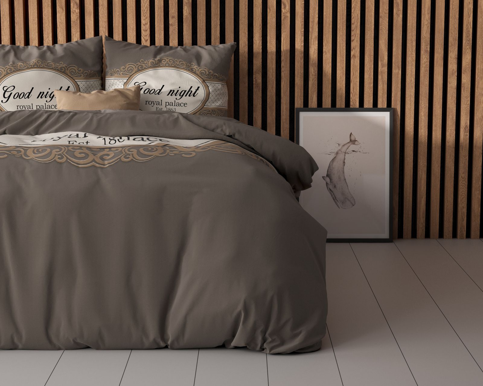NordDream Essentials Royal Palace Taupe pussilakana 200x200/220 mikrok