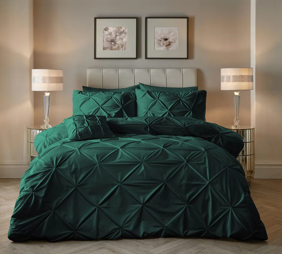 NordDream Velvet Pintuck pussilakana vihreä 140x200/220