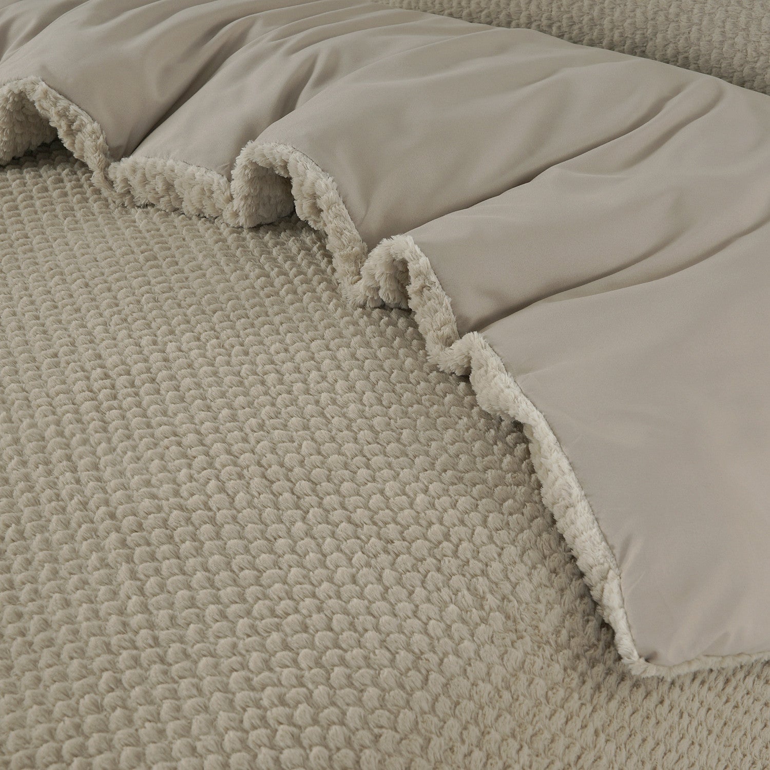 NordDream Teddy Fur pussilakana 200x220 taupe teddy