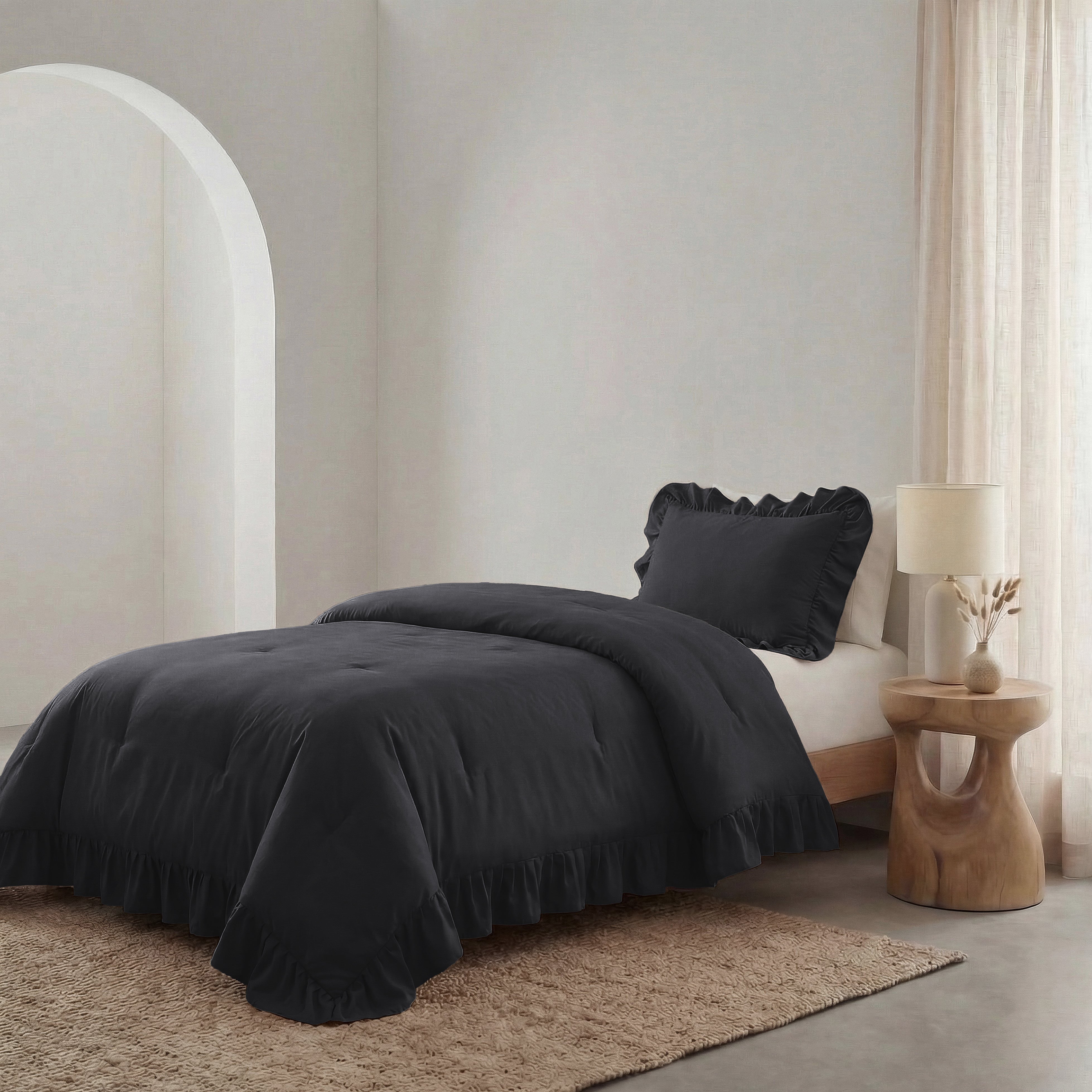 NordDream Lazy Ruffles peitto 140x200 antrasiitti pussiton