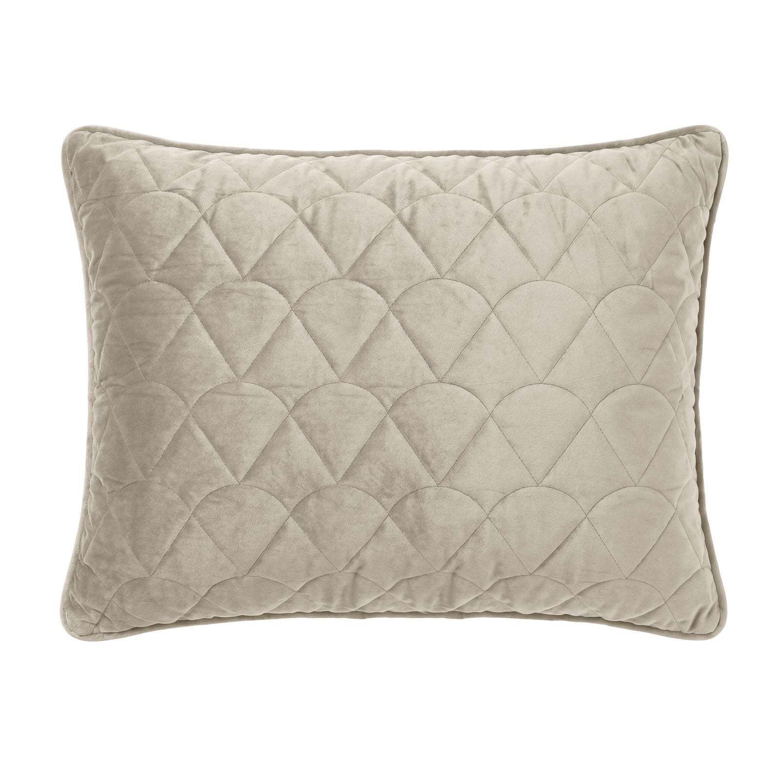 NordDream Lazy Velvet pussiton peitto taupe/harmaa tyynyliinoilla