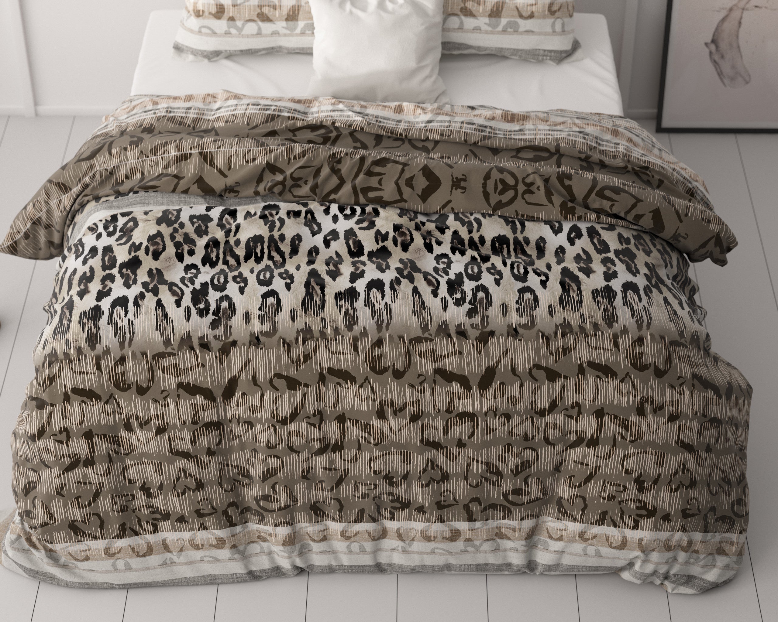 NordSleeps NordDream Classy Tiger pussilakana taupe 240x220 kuvio