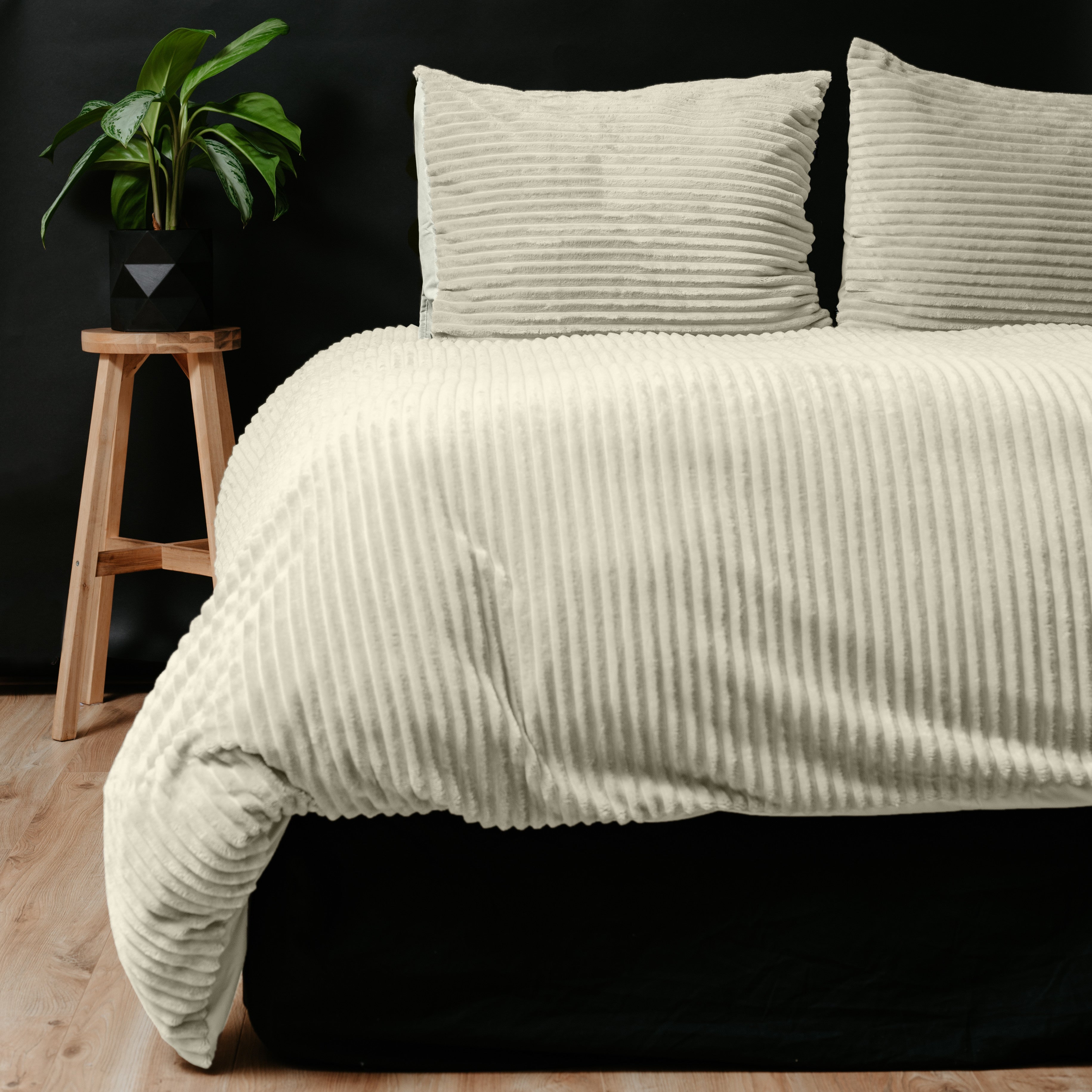 NordDream Teddy Rib pussilakana 240x200 beige uurrettu