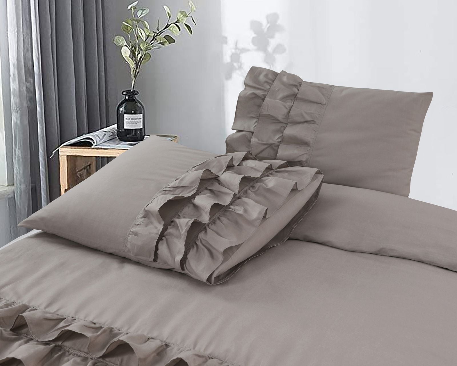 NordDream Classics Cyprus pussilakana 240x220 taupe perkaali