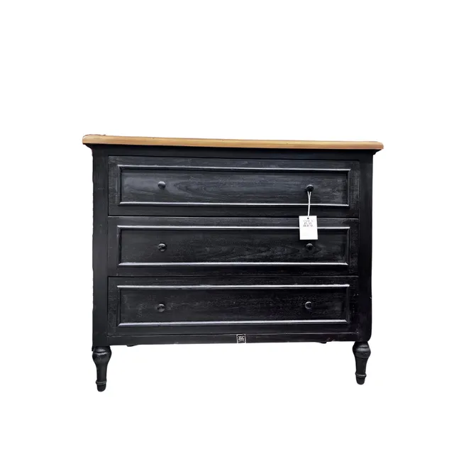 Sasus Adriano lipasto 100x45x85 musta 3 laatikkoa