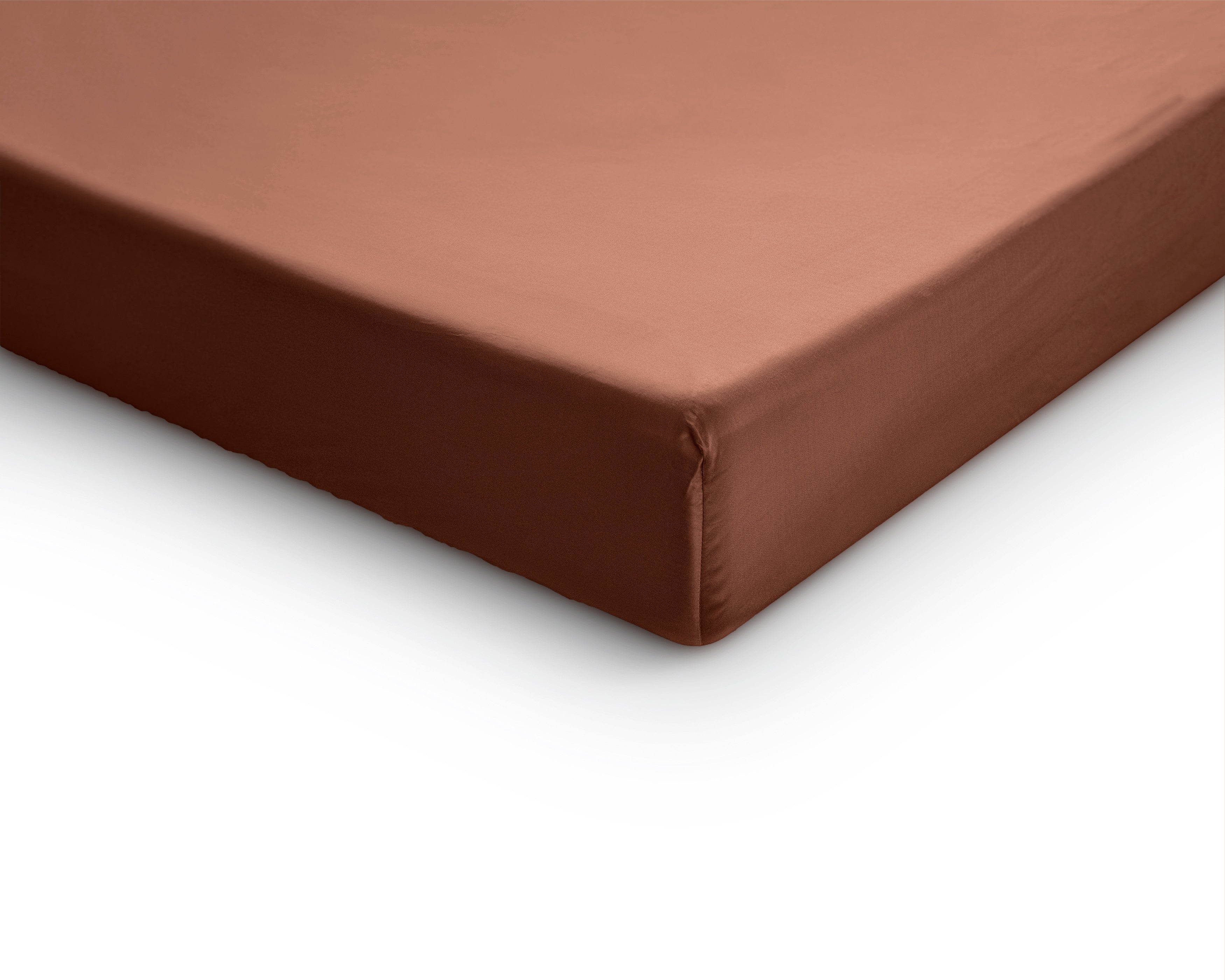 NordDream Satiini splittopper-aluslakana 180x200 ruskea sileä
