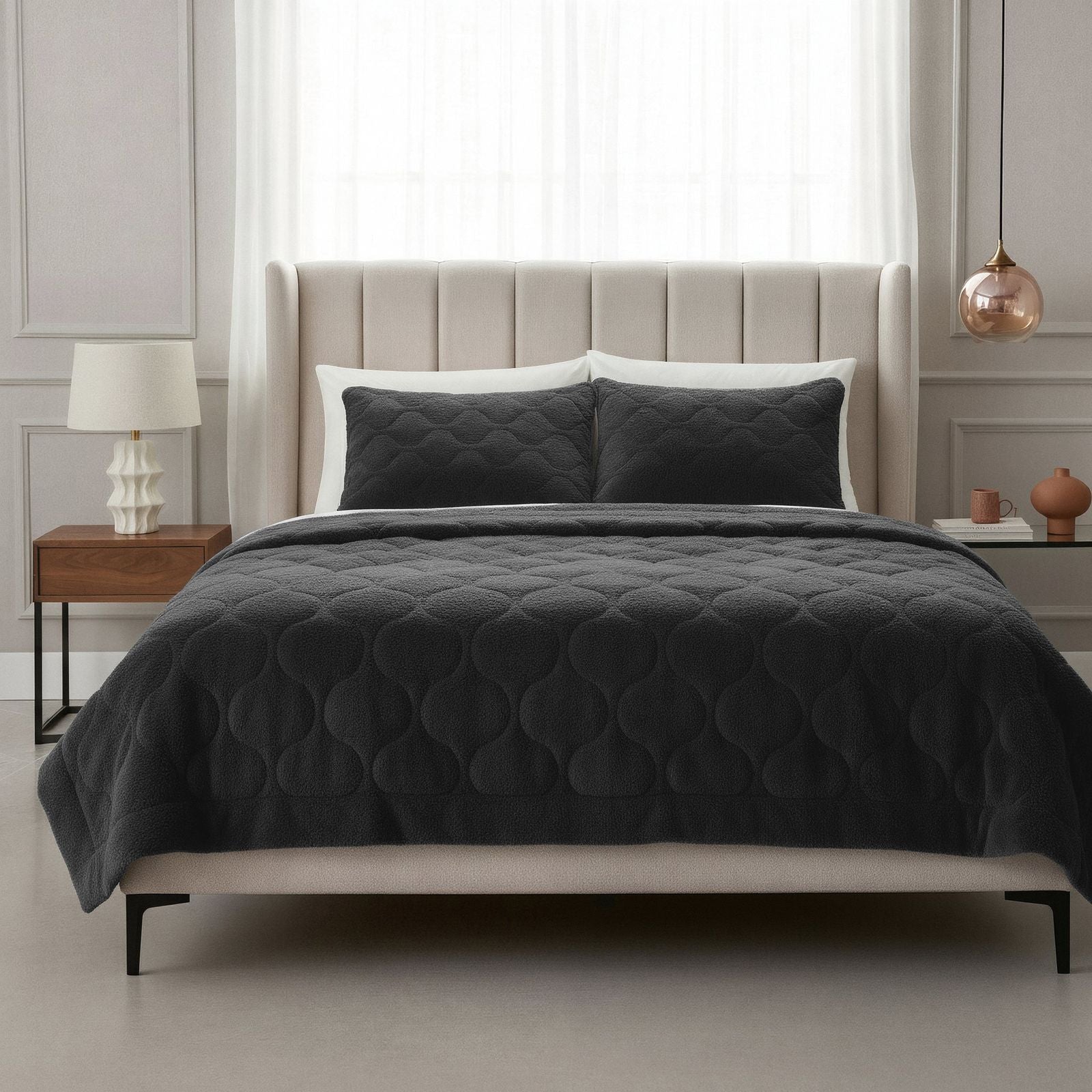NordDream Lazy teddy peitto musta 200x200 cm lämpöluokka 3