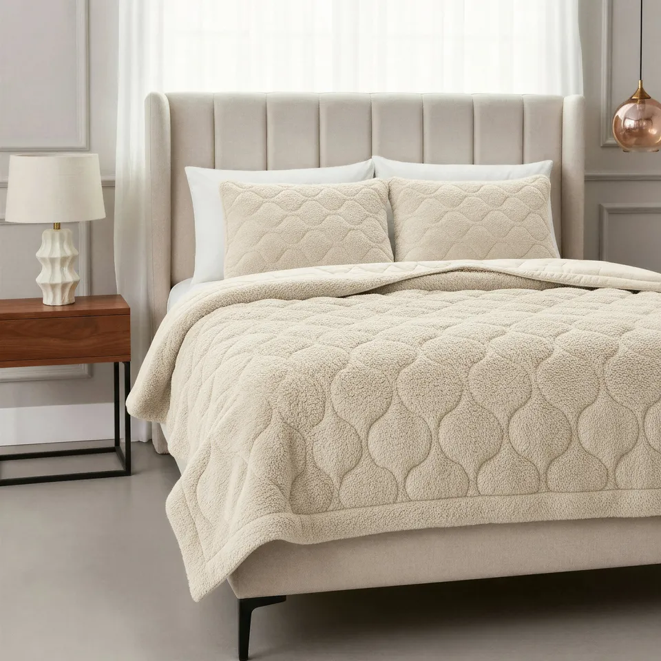 NordDream Lazy teddy-peitto 140x200 beige pörrö