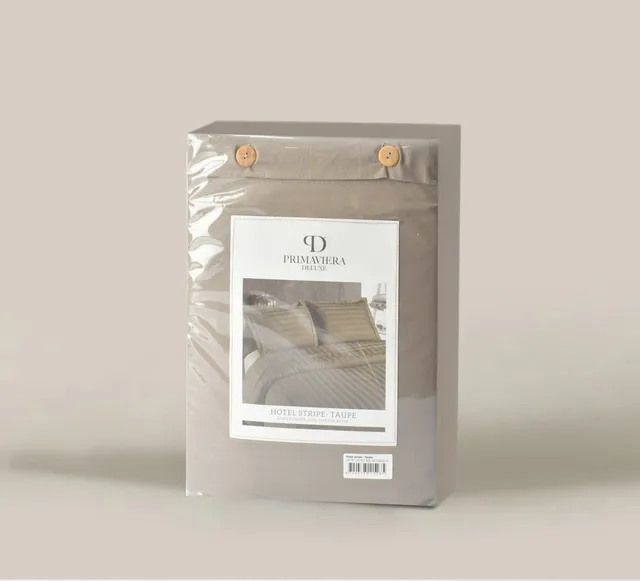 NordDream Hotel Stripe Taupe pussilakana 240x260 satiini