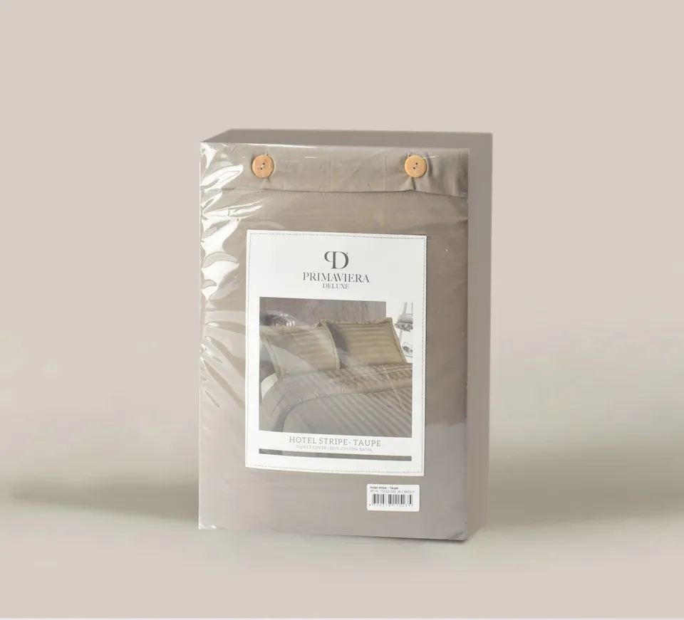 NordDream Hotel Stripe Taupe pussilakana 240x260 satiini