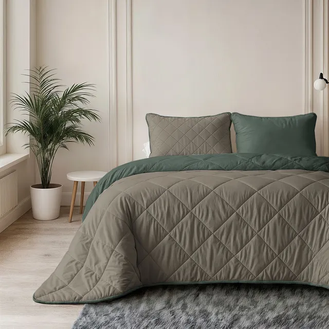 NordDream Lazy pestävä peitto 200x200 vihreä