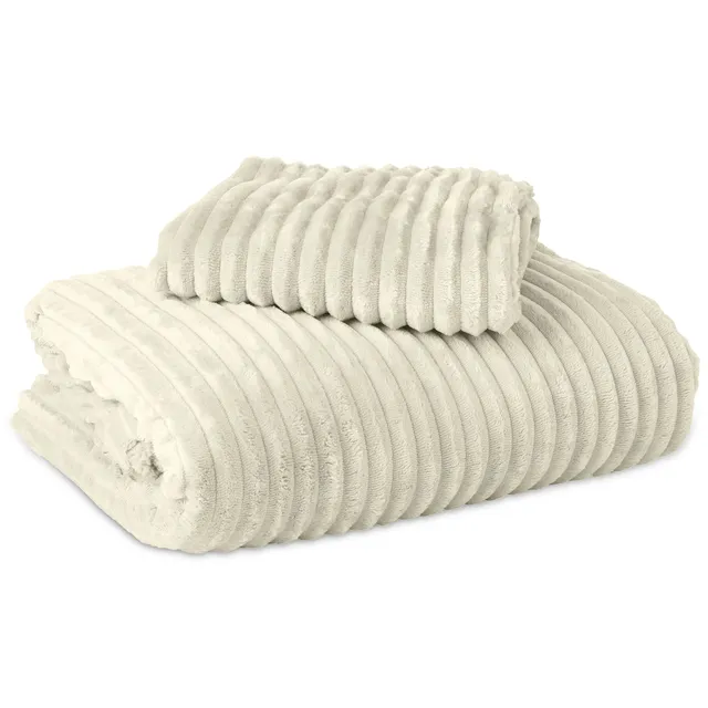 NordDream Teddy Rib pussilakana 240x200 beige uurrettu