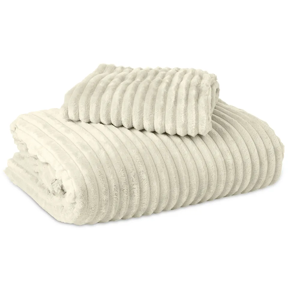 NordDream Teddy Rib pussilakana 240x200 beige uurrettu