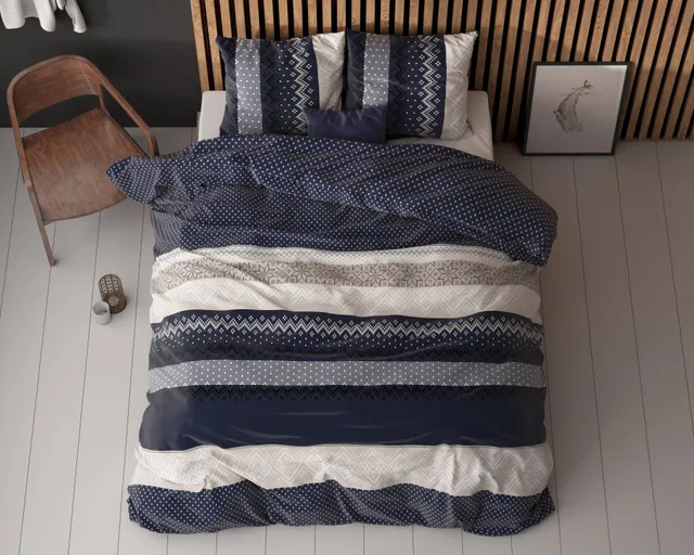 NordDream Elegance Elisabeth Navy pussilakana 200x220 silitysvapaa