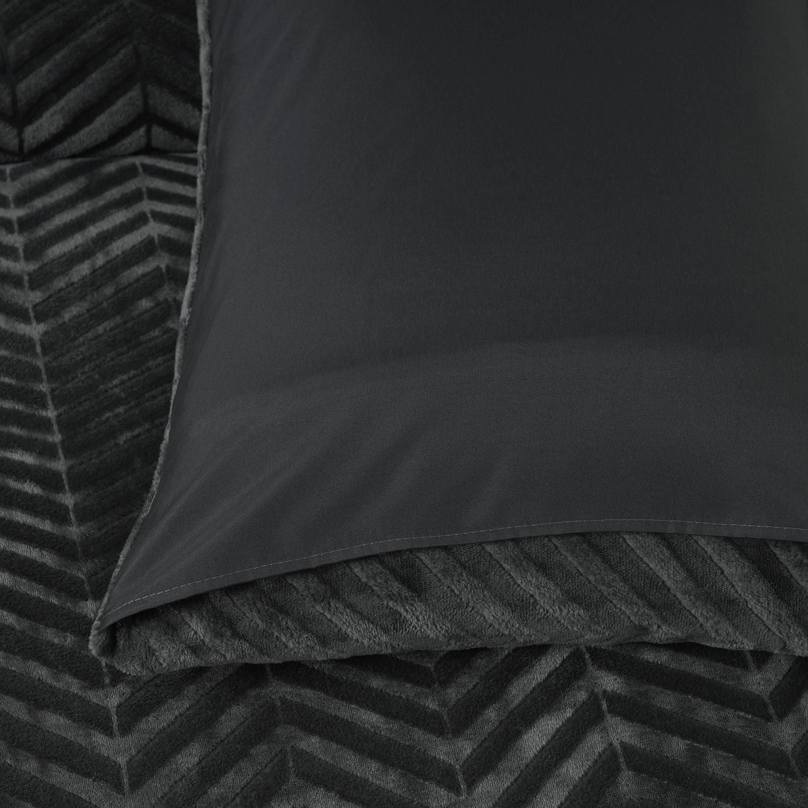 NordDream Teddy Chevron pussilakanasetti antrasiitti 200x220 cm