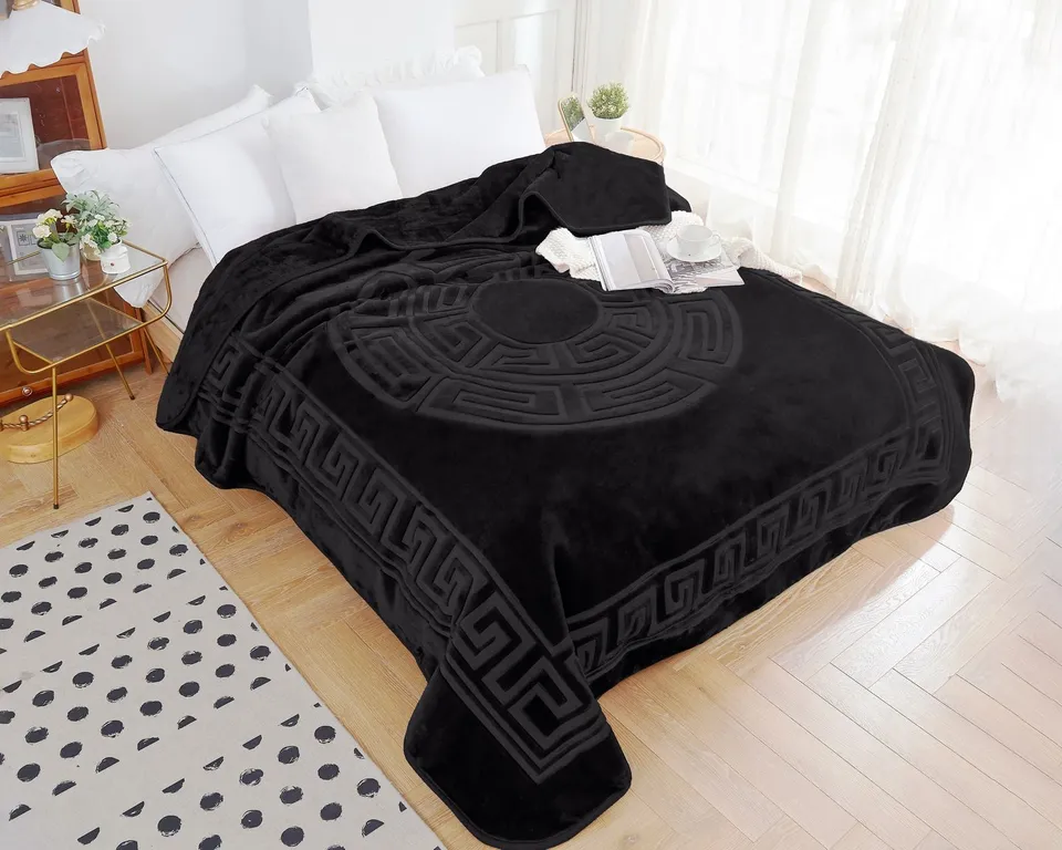 NordDream Embossed Zeta pussilakana musta kohokuvio