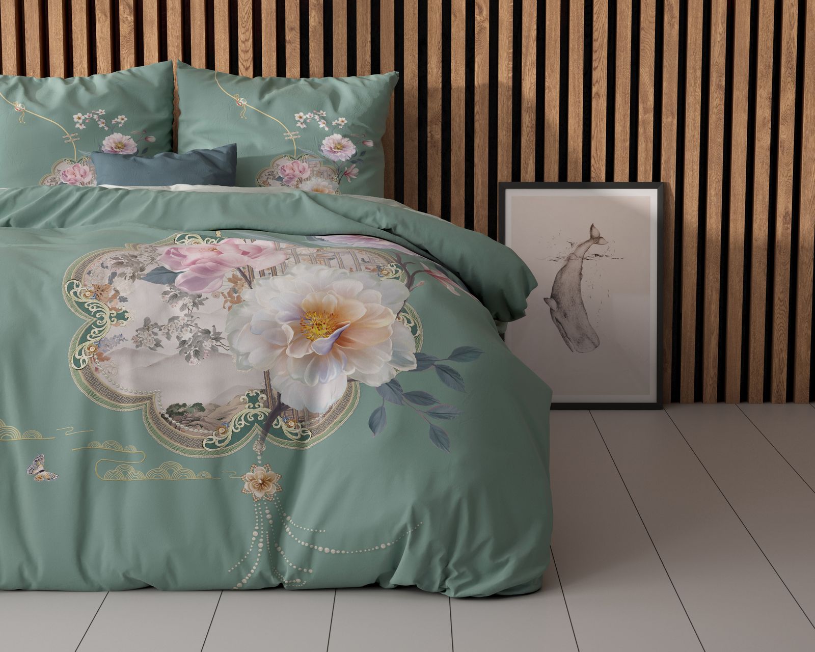 NordDream Essentials Lyra pussilakanasetti vihreä 240x200/220 cm