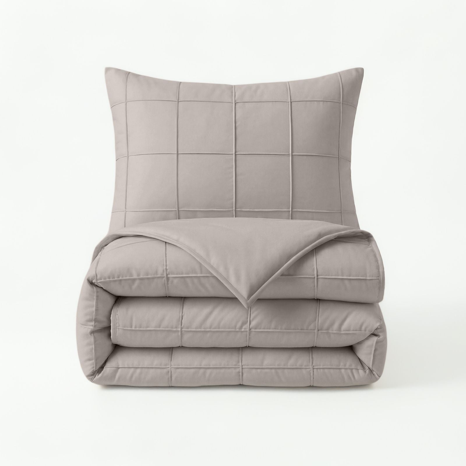 NordDream Fresh Check Pintuck pussilakana taupe 240x200/220